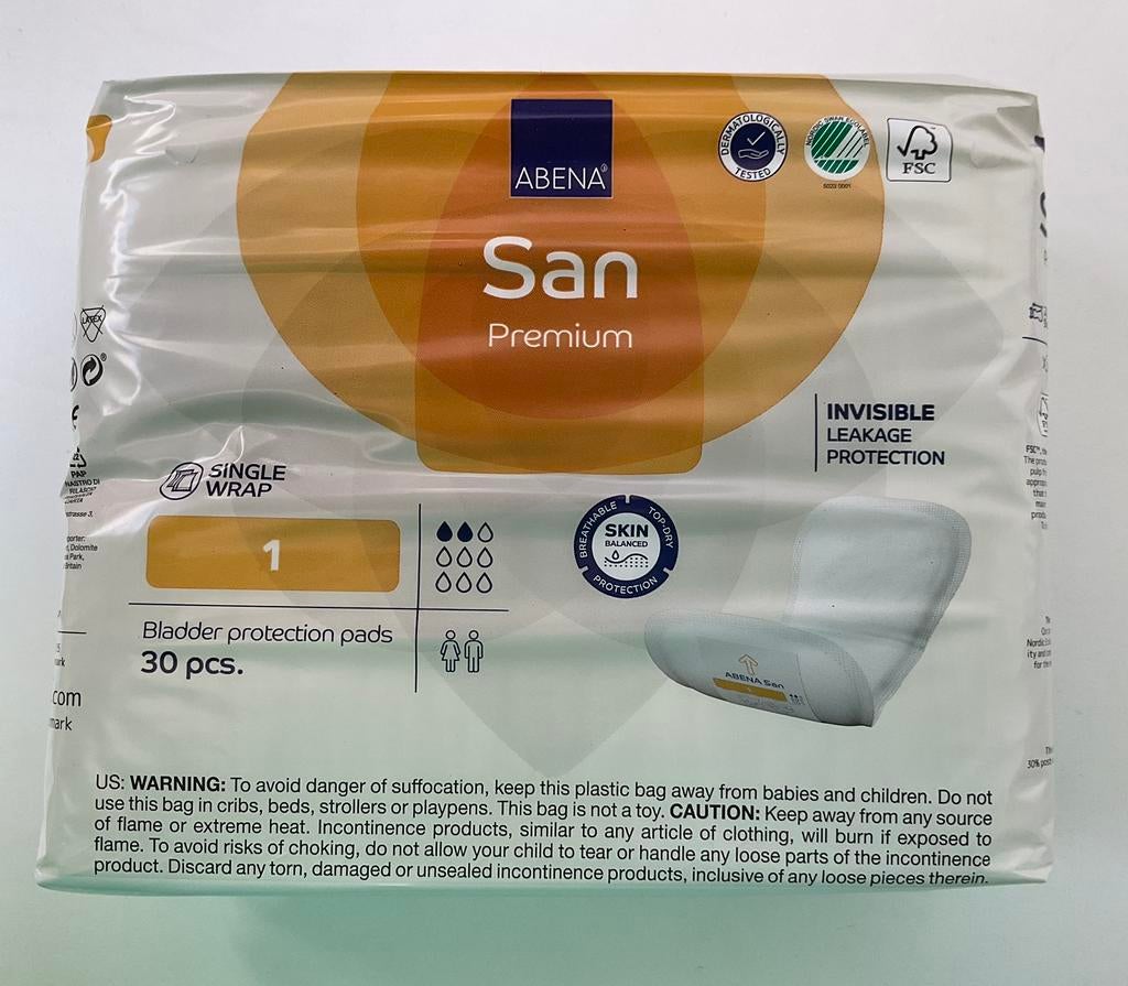 Abena San incontinentie inleggers pak 30 stuks, 10 pakken, Ophalen of Verzenden, Nieuw