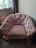 Fauteuil Thyrza - fluweel - oudroze, Ophalen, Eenpersoons, 75 tot 100 cm, Zo goed als nieuw