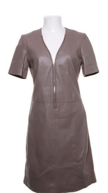 * Taupe Lamsleren Leren Tuniek Jurk - ARMA * Mt. 38 * Nieuw beschikbaar voor biedingen