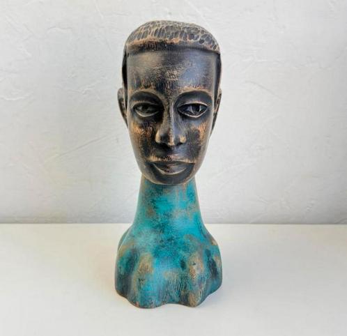 Modern Afrikaans houten hoofd beeld, Antiek en Kunst, Kunst | Beelden en Houtsnijwerken, Ophalen of Verzenden