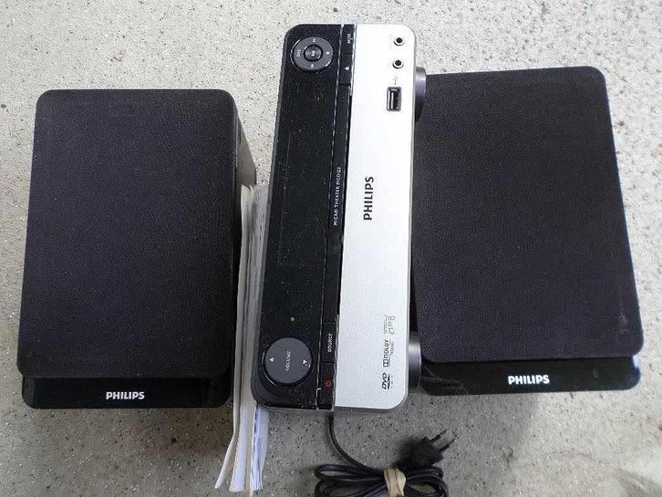 PHILIPS Micro Theater MCD122/12 DVD-speler +speakers mini o9, Audio, Tv en Foto, Home Cinema-sets, Zo goed als nieuw, Dvd-speler