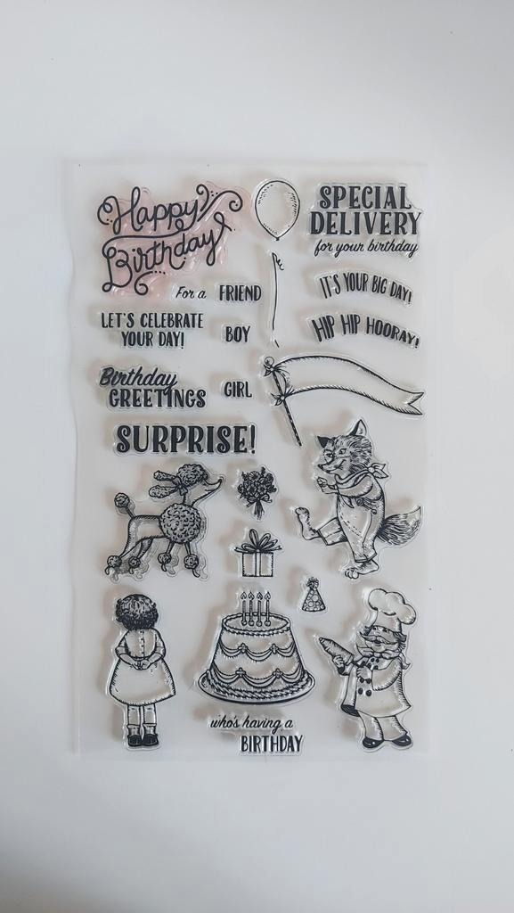 Groot Stempelset - Verjaardag Thema, Hobby en Vrije tijd, Scrapbooking, Zo goed als nieuw, Overige typen, Overige merken, Verzenden