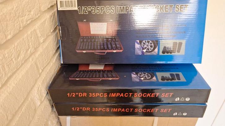 Slagdoppen set .. 1/2" Impact Dop Set - 35 Delig, Doe-het-zelf en Verbouw, Gereedschap | Handgereedschap, Nieuw, Ophalen of Verzenden