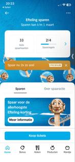 Efteling albert heijn spaarkaarten gratis, Tickets en Kaartjes, Drie personen of meer, Kortingskaart
