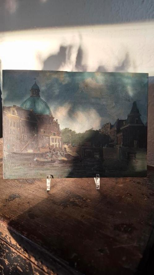 Paneeltje Amsterdam | XX | Germ de Jong?, Antiek en Kunst, Kunst | Schilderijen | Klassiek, Ophalen