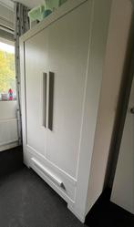 Witte Kledingkast, Ophalen, 100 tot 150 cm, Zo goed als nieuw, Met lade(s)