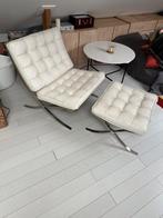 Mies van de rohe - barcelona chair, Huis en Inrichting, Ophalen, Industrieel modern, Wit, Leer