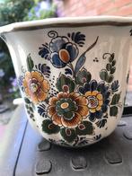 Bloempot Delft polychroom handwerk, Ophalen of Verzenden