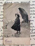 1904 Meisje met paraplu in de regen (II), Ophalen of Verzenden, Voor 1920, Gelopen, Kinderen