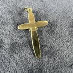 Gouden hanger |  14K | 4,13gr | kruis bloedkoraal | 401114, Sieraden, Tassen en Uiterlijk, Kettinghangers, Ophalen of Verzenden