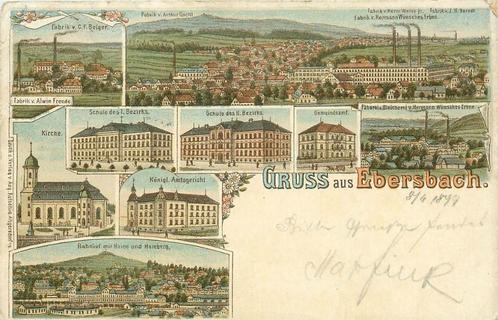 (379-164-031) Ebersbach Litho, Verzamelen, Ansichtkaarten | Buitenland, Duitsland, Verzenden