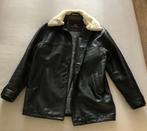 Pall Mall Leren Pilotenjas (Large) Zwart met bontkraag PME, Kleding | Heren, Jassen | Winter, Maat 52/54 (L), Zwart, Pall Mall