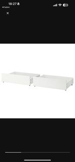 Bed lades Malm 2x, Huis en Inrichting, Slaapkamer | Bedden, Ophalen, Wit, Tweepersoons, Zo goed als nieuw