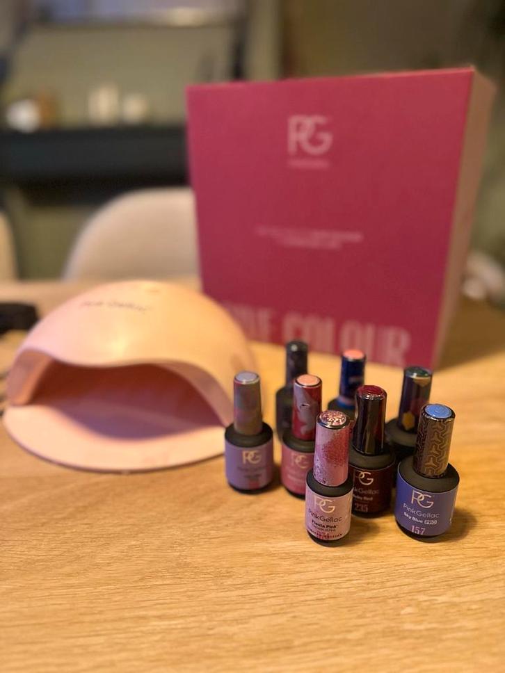 Pink Gellac Set Compleet, Sieraden, Tassen en Uiterlijk, Uiterlijk | Cosmetica en Make-up, Zo goed als nieuw, Toebehoren, Handen en Nagels