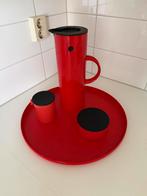 Stelton Rode Koffieset EM77 incl dienblad- Designklassieker, Huis en Inrichting, Ophalen of Verzenden, Gebruikt