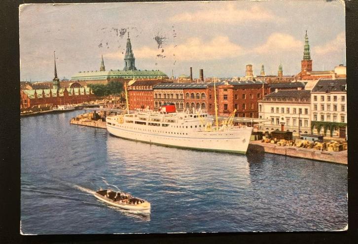 Haven Kopenhagen Denemarken veerboot Bornholm., Verzamelen, Ansichtkaarten | Buitenland, Ophalen of Verzenden