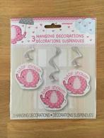 Hangdeco/swirls baby shower olifantje roze | babyshower, Nieuw, Versiering, Ophalen of Verzenden, Geboorte of Huwelijk