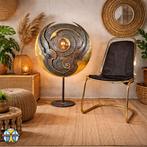 Unieke grote metalen Thaise kunst sculptuur vloerlamp goud, ., 100 tot 150 cm, Ophalen of Verzenden, Zo goed als nieuw