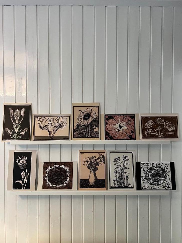 Bloemen en planten 1 – Julie de Graag – 10 kaarten A4, Huis en Inrichting, Woonaccessoires | Schilderijen, Tekeningen en Foto's