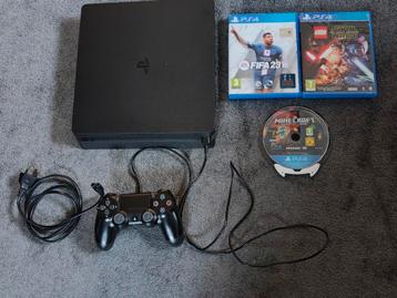 Ps 4 + controller + 3 spellen  beschikbaar voor biedingen