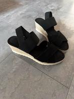 Zwarte Espadrille Sleehak Sandalen maat 40, Ophalen of Verzenden, Zo goed als nieuw, Zwart, Sandalen of Muiltjes