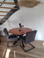 Mooie massieve ronde eettafel 120 cm, Huis en Inrichting, Tafels | Eettafels, Ophalen, Rond, Zo goed als nieuw, Metaal