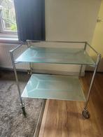 Serveerkar met glazen platen, Huis en Inrichting, Tafels | Sidetables, Gebruikt, 100 tot 150 cm, 75 cm of meer, Ophalen of Verzenden