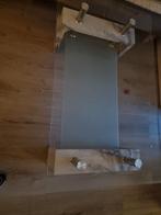 Salontafel glas wit marble, Huis en Inrichting, Tafels | Salontafels, 50 tot 100 cm, Minder dan 50 cm, 100 tot 150 cm, Rechthoekig