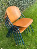 Schoolstoelen blauw frame, Ophalen, Gebruikt, Blauw, Schoolstoel