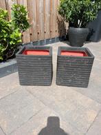 Bloempotten Capi, Tuin en Terras, Bloempotten, Kunststof, Tuin, Vierkant, Zo goed als nieuw