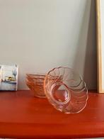 Vintage glazen schaaltjes, roze kleur, Ophalen of Verzenden