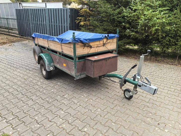 Enkelasser geremde aanhanger. Opknapper!, Auto diversen, Aanhangers en Bagagewagens, Gebruikt, Ophalen