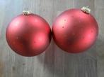 Kerst kerstboom versiering 2x kerstbal rood omtrek 47 cm, Diversen, Ophalen of Verzenden, Gebruikt