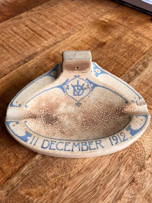 Antieke asbak plateel De Distel Amsterdam 1912, Antiek en Kunst, Antiek | Vazen, Ophalen of Verzenden