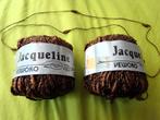 2 Bruine boucle bollen Jacqueline van Vewoko viscose/katoen, Verzenden, Zo goed als nieuw, Breien, Wol of Garen