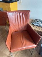 6x Terracotta leren eetkamerstoelen - comfortabel!, Huis en Inrichting, Stoelen, Ophalen, Gebruikt, Bruin, Leer