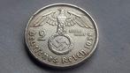 WO2 2 Reichsmark 1938D zilver nazi duitsland, Ophalen of Verzenden, Duitsland, Losse munt, Zilver