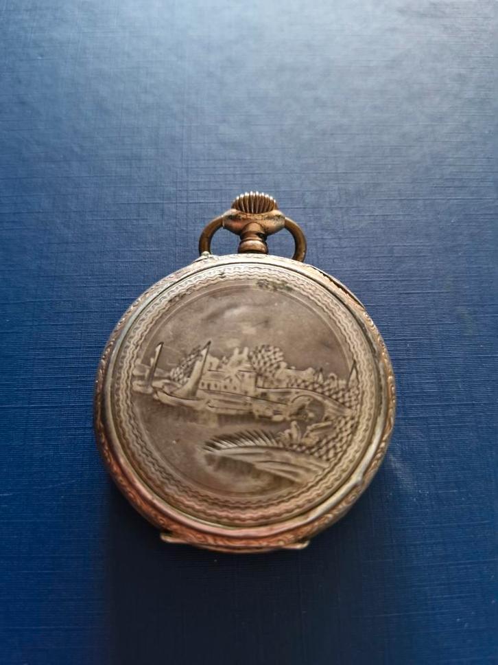 Antiek Zilveren Zakhorloge Remontoir Cylindre 6 Rubis, Antiek en Kunst, Antiek | Goud en Zilver, Zilver, Ophalen