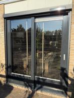 Schuifpui hout incl. elektrische screen, Doe-het-zelf en Verbouw, Deuren en Horren, Ophalen, Gebruikt, Buitendeur, Schuifdeur