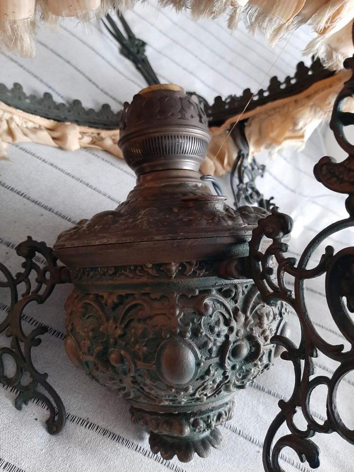 Antieke hanglamp met originele elementen - groen, Antiek en Kunst, Antiek | Lampen, Ophalen