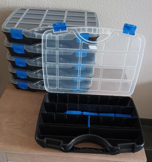 6 Nieuwe SORTEERKOFFERS  afmeting: 388 x 290 x 61 mm Zwart, Doe-het-zelf en Verbouw, Overige Doe-het-zelf en Verbouw, Nieuw, Ophalen