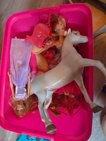 Barbie verzameling met paarden en accessoires beschikbaar voor biedingen