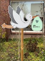Geboortebord ooievaar, Kinderen en Baby's, Ophalen, Gebruikt, Geboortebord