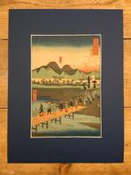 Antieke Japanse litho in passe-partout, Antiek en Kunst, Kunst | Niet-Westerse kunst, Ophalen of Verzenden