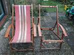 Vintage strandstoelen, Tuin en Terras, Tuinstoelen, Ophalen, Gebruikt, Verstelbaar