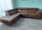 Bruine stevige hoekbank, Huis en Inrichting, Ophalen, Gebruikt