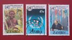 Zambia 1985 ,3 pzs 40th anniv UN, Verzenden, Zambia, Gestempeld