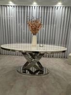 SALONTAFEL + EETTAFEL MARMERLOOKBLAD NIEUW, Ophalen, Zo goed als nieuw