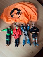 Action Man 4 Figuren ,Parachute rollerblade, Ophalen of Verzenden, Gebruikt