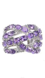 Zilveren ring maat 18.5 mm met natuurlijke amethist, 18 tot 19, Nieuw, Ophalen of Verzenden, Met edelsteen